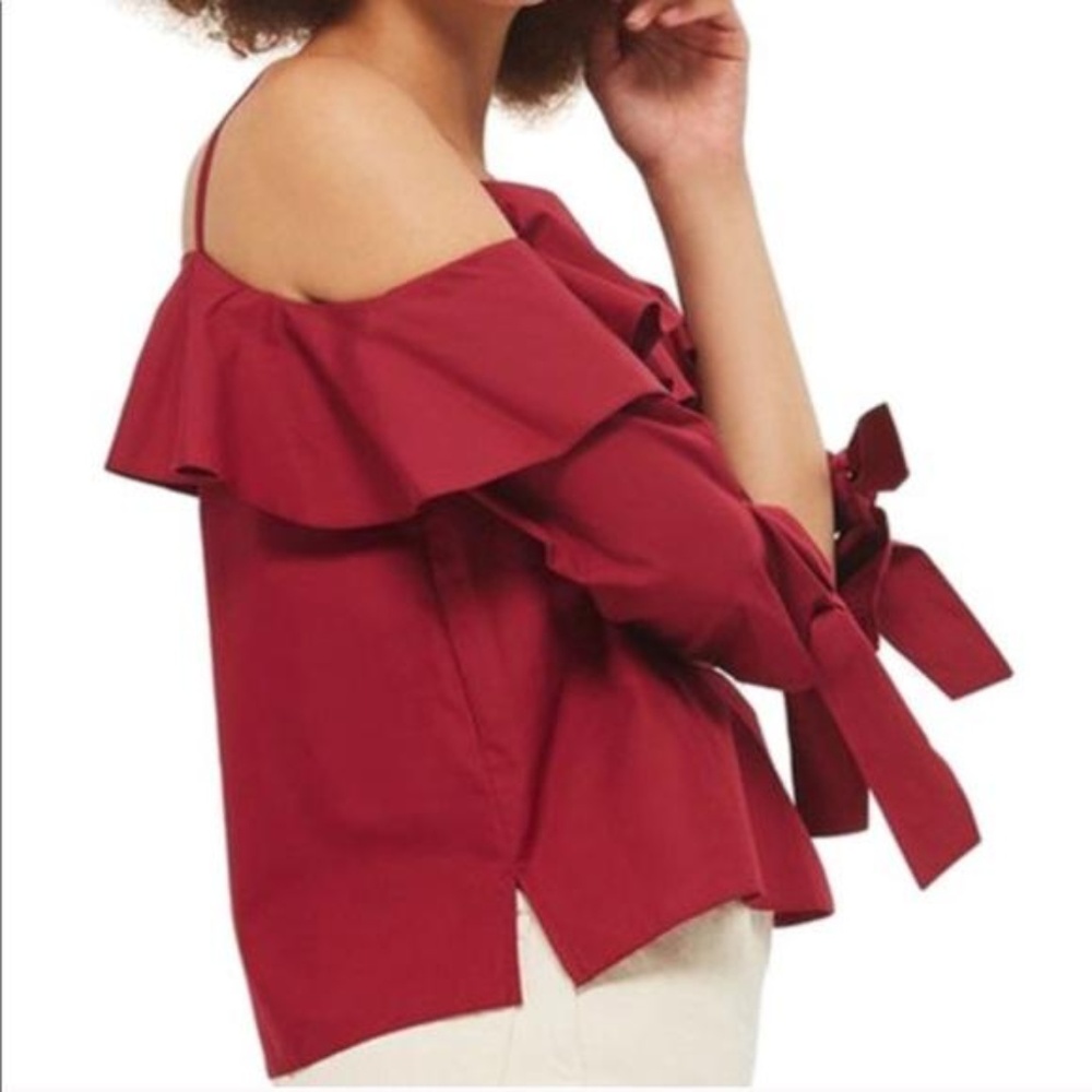 Ruffle Off the Shoulder Top By TOPSHOP
